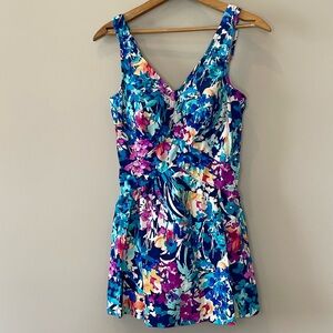 Like-new Multi-Color Floral One-Piece, Azul Size Women’s 10